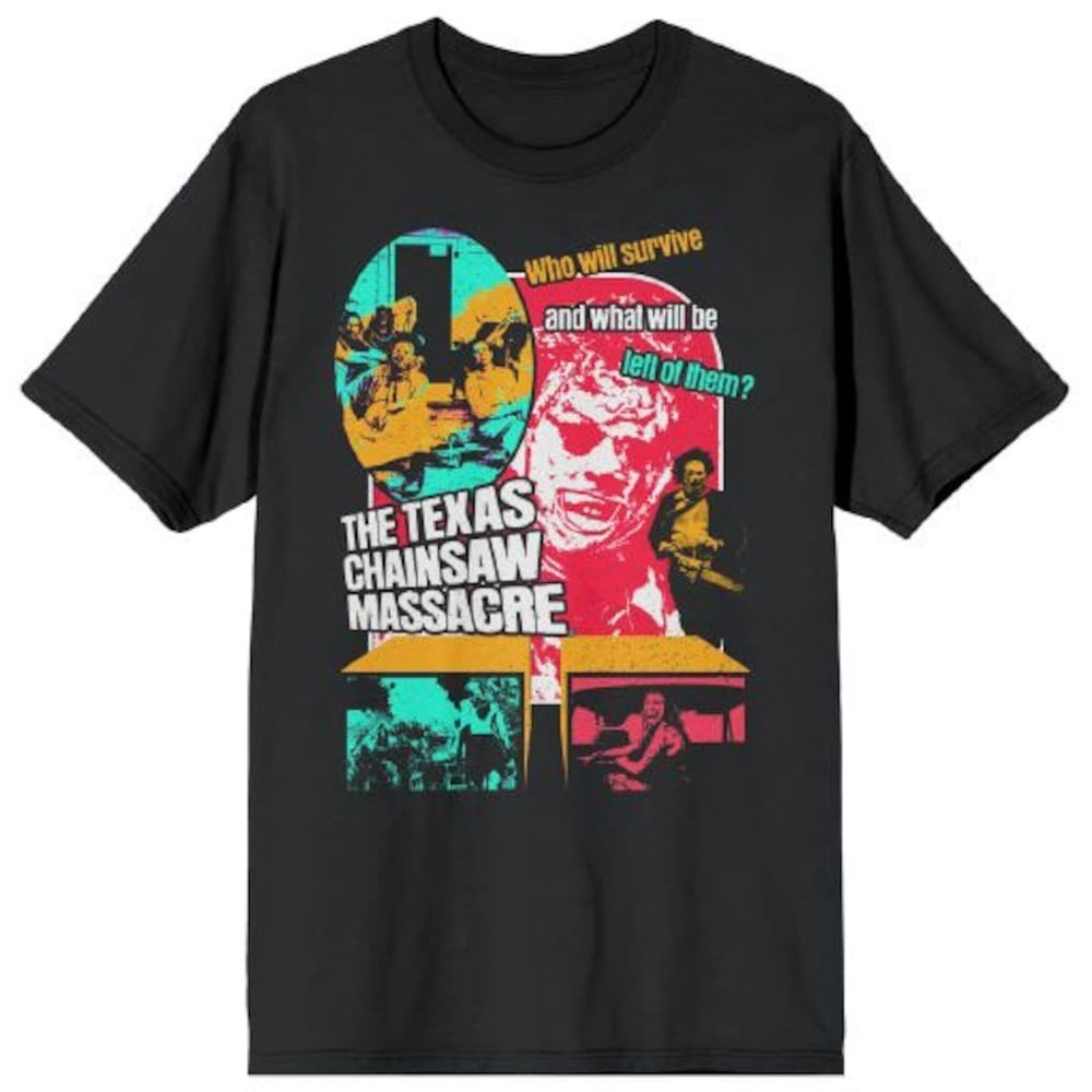 Texas Chainsaw Massacre Black Retro Survival T-Shirt
